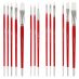 Pro White Long Handle Premium Artist Brushes Value Set of 14