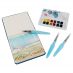 LUKAS Studio 12 Half Pan Watercolor Set + Waterbrush Pens & Journal Combo Set