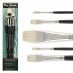 Creative Mark Pro-Stroke Bright Set of 5, Premium White Bristle Brushes