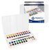 Daler-Rowney Watercolour Aquafine Travel Set of 48 w/ Brush - Assorted Half-Pans