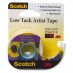 3M Low Tack Artist Tape, 3/4" x 10 Yard Roll