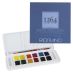 LUKAS Travel Duo Watercolor Half Pan Set of 12 + Fabriano 1264 Cold Press Pad, 8"x8" (30-Sheet)