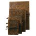 Luxury Leather Bound Soft Cover Sketch Book - Dark Brown - Embossed Diamond Pattern Cover 2.7x4.1"