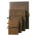 Luxury Leather Bound Soft Cover Sketch Book - Dark Brown - Embossed Medieval Pattern Cover 2.7x4.1"