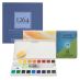 Maries Travel Duo Watercolor Half Pan Set of 18 + Fabriano 1264 Cold Press Pad - 8"x8" (30-Sheet)