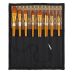 Qualita Bueno Long Handle Brush Set of 12 w/ Roll-Up Brush Case