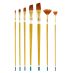 Qualita Golden Taklon Long Handle - Angular & Fan Brush Set of 7
