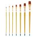 Qualita Golden Taklon Long Handle - Bright Brush Set of 7