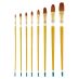 Qualita Golden Taklon Long Handle - Filbert Brush Set of 8