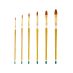 Qualita Golden Taklon Short Handle - Filbert Brush Set of 6
