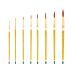 Qualita Golden Taklon Short Handle - Round Brush Set of 8