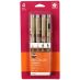 Sakura Pigma Micron Pen Set of 4 Assorted Tips - Sepia