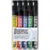 Pebeo Acrylic Marker Set of 5 - Black/Yellow/Red/Blue/Green