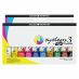 Daler-Rowney System 3 Fluid Acrylic Liner, Set of 10 Colors - 29.5ml