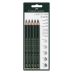 Faber-Castell 9000 Jumbo Graphite Pencils Set of 5 - 1 each: HB, 2B, 4B, 6B, 8B