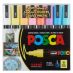 Posca Acrylic Paint Marker 1.8-2.5mm Medium Tip Soft Colors Set of 8