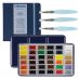 SoHo Urban Artist Deluxe Watercolor Set of 36 w/ Aquastroke-Go Brushes & Reflexions Journal