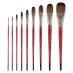 Staccato Long Handle Synthetic Artist Brushes, Filberts Complete Set of 9