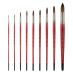 Staccato Long Handle Synthetic Artist Brushes, Rounds Complete Set of 9 