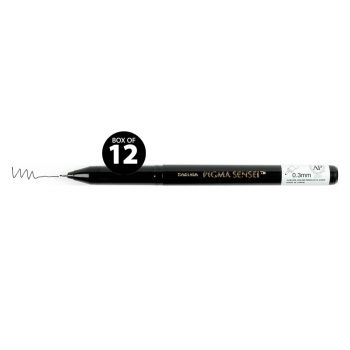 Sakura Pigma Sensei Drawing Pen - Black, 0.3mm (Box of 12)