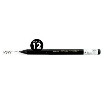 Sakura Pigma Sensei Drawing Pen - Black, 0.6mm (Box of 12)