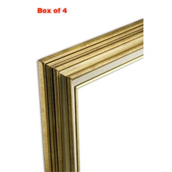Accent Wood Frame Box of 4 Gold Wash 18X24