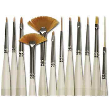 Silver Brush Ultra Mini&reg; Golden Taklon Brush (Set of 12)