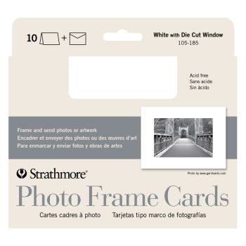 Strathmore Blank Photo Frame Tri-Fold Cards, 5"x6.875" White (10 Pack)