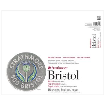Strathmore 500 Series Bristol 100% Cotton Pad Vellum 14x17"