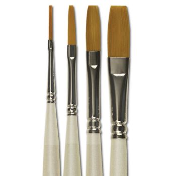 Silver Brush Ultra Mini&reg; Golden Taklon Brush Lettering and Ribbon Set