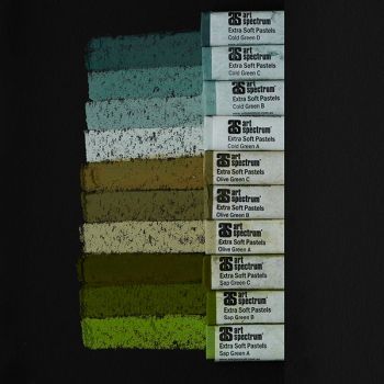Art Spectrum Square Extra Soft Pastel 10 Set Greens