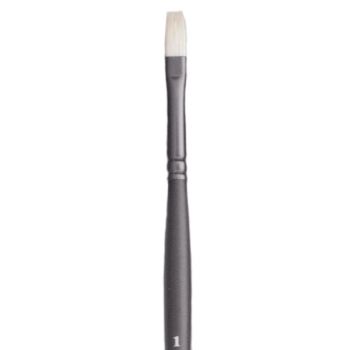 Jack Richeson Grey Matters Series 9842 Long Handle Sz 1 Flat Bristle Oil Brush