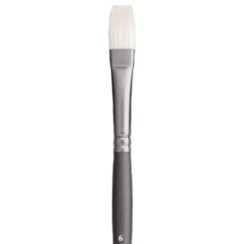 Jack Richeson Grey Matters Series 9842 Long Handle Sz 6 Flat Bristle Oil Brush