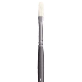 Jack Richeson Grey Matters Series 9844 Long Handle Sz 3 Filbert Bristle Oil Brush