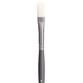 Jack Richeson Grey Matters Series 9844 Long Handle Sz 4 Filbert Bristle Oil Brush