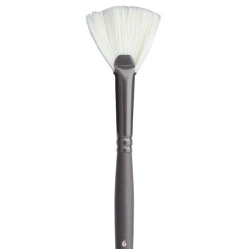 Jack Richeson Grey Matters Series 9846 Long Handle Sz 6 Fan Bristle Oil Brush