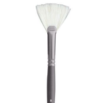 Jack Richeson Grey Matters Series 9846 Long Handle Sz 8 Fan Bristle Oil Brush