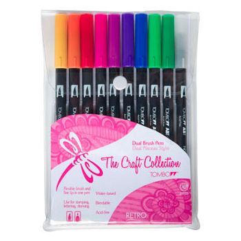 Tombow Dual Brush Pens Set of 10 - Retro Colors