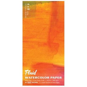 Fluid Watercolor Paper Easy Block - 140 lb. Cold Press 4x8"