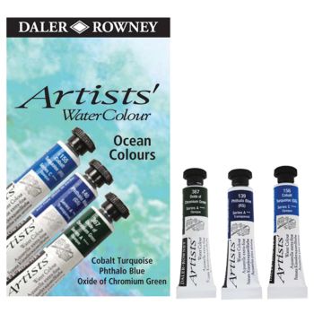 Daler-Rowney Artists' Water Colour Ocean Colors Set of 3