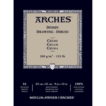 Arches Drawing Paper Pad 123 lb. 9x12" - Cream