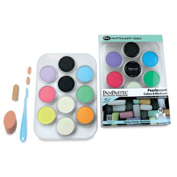 PanPastel Soft Pastels Set of 10 - Pearlescent Colors + Mediums