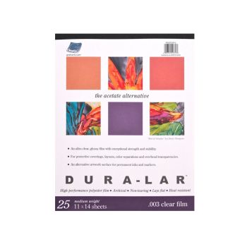 DuraLar Clear .003" Film 25 Sheet Pad 11 x 14"