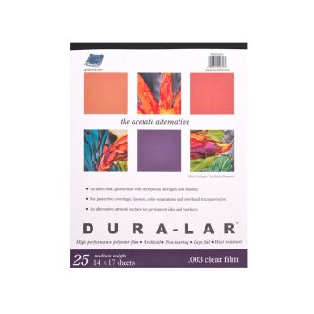 DuraLar Clear .003" Film 25 Sheet Pad 14 x 17"