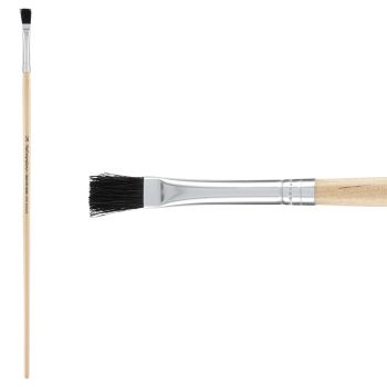 First Impressions Black Bristle Brush Long Handle, 1/4" Flat (Individual)