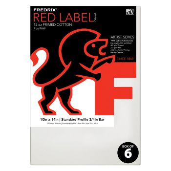 Fredrix Red Label Canvas 10x14" Medium Texture Duck 3/4" Box of 6