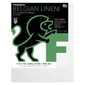Fredrix PRO Series Belgian Linen Stretched Canvas 7/8" Deep - 11"x14"