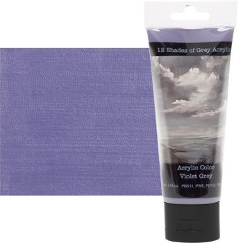 12 Shades of Grey Acrylic Colors 75 ml Tube - Violet Grey
