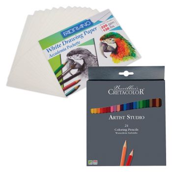 Accademia 9 1/4" x 12 1/2" Pochette & Artist Studio Color Pencil Set of 24 