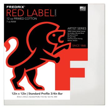 Fredrix Red Label Medium Texture Duck 3/4" Profile - 12"x12" (Single)